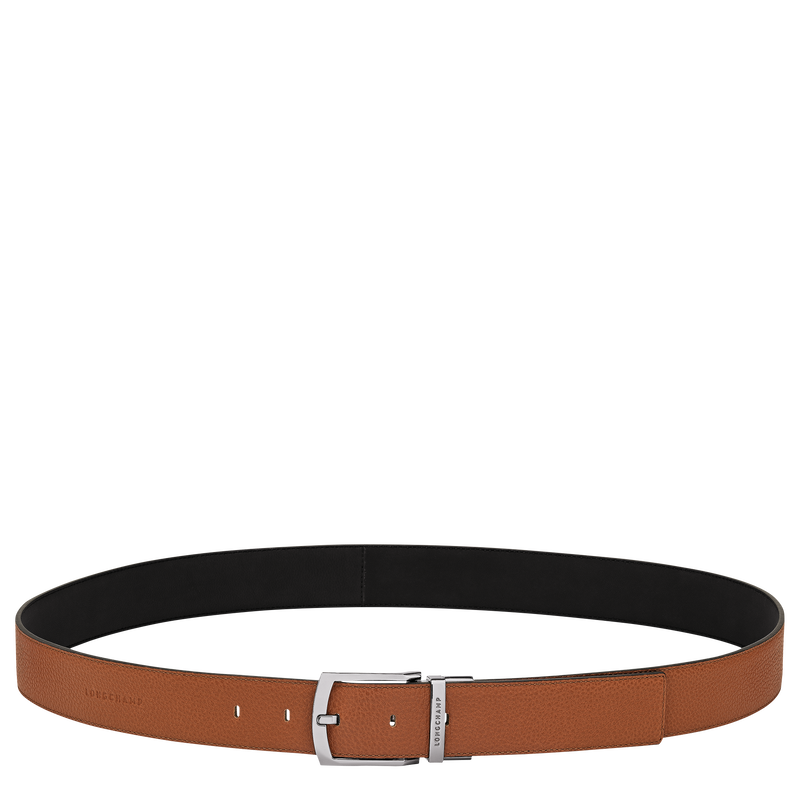 Le Foulonn&eacute; Men's belt , Caramel/Black - Leather  - View 1 of  4
