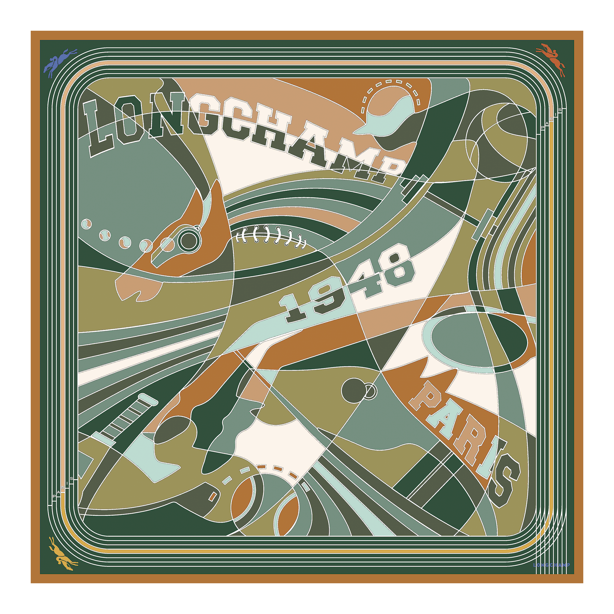 Silk scarf 90, Nutmeg - View 1 of
2 - zoom in Longchamp League Silk scarf 90, Nutmeg