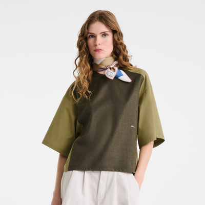 Caroline H&eacute;lain x Longchamp 丝巾 70 , 甜橙色 - 真丝